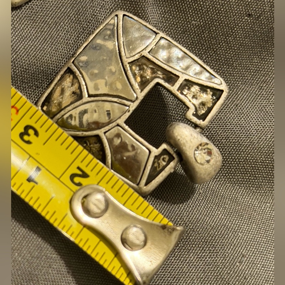 Silver Geometric Earrings - Picture 4 of 9